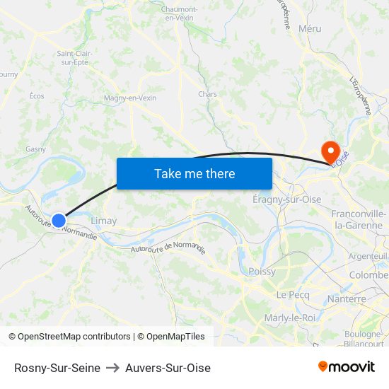 Rosny-Sur-Seine to Auvers-Sur-Oise map