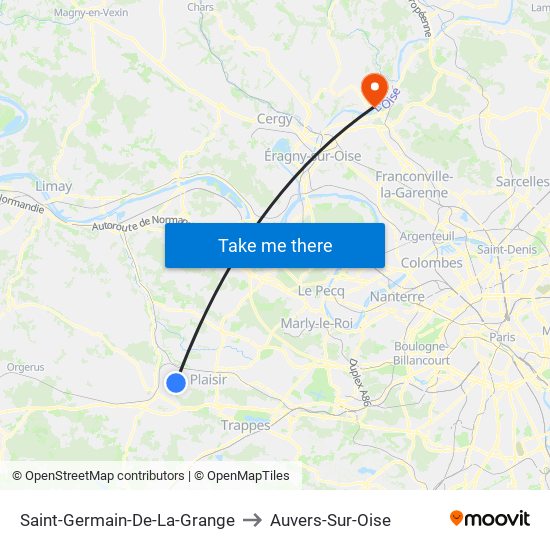 Saint-Germain-De-La-Grange to Auvers-Sur-Oise map
