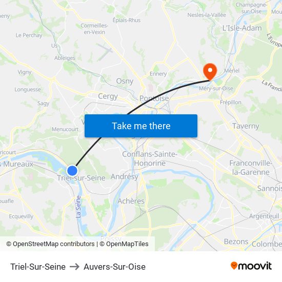 Triel-Sur-Seine to Auvers-Sur-Oise map