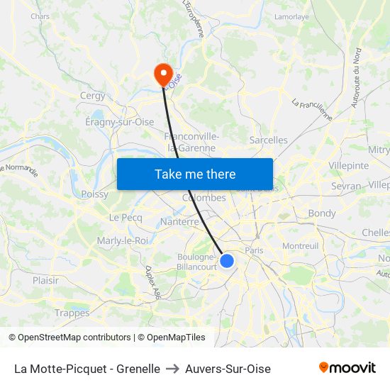 La Motte-Picquet - Grenelle to Auvers-Sur-Oise map