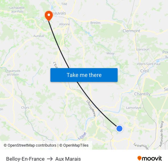 Belloy-En-France to Aux Marais map