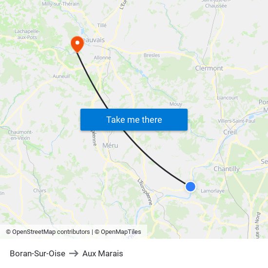 Boran-Sur-Oise to Aux Marais map