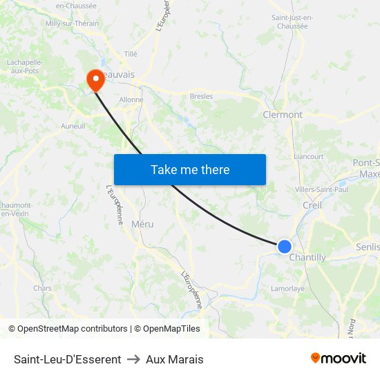 Saint-Leu-D'Esserent to Aux Marais map