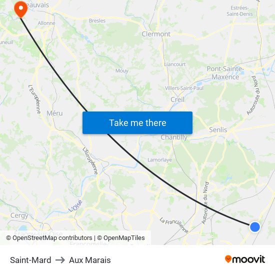 Saint-Mard to Aux Marais map