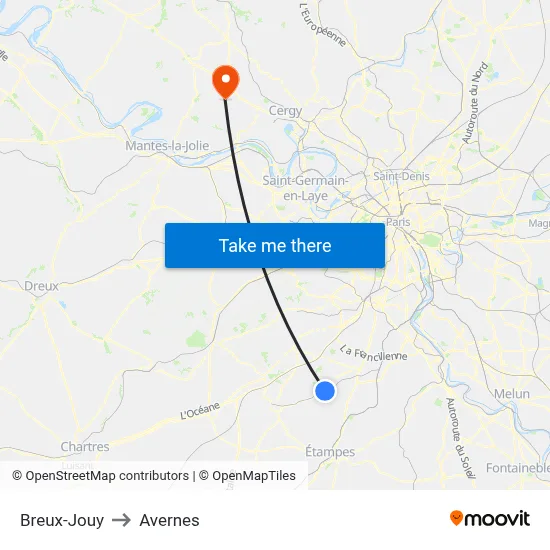 Breux-Jouy to Avernes map