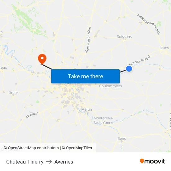 Chateau-Thierry to Avernes map