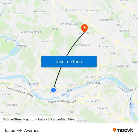 Issou to Avernes map