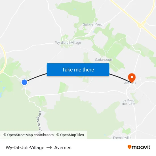 Wy-Dit-Joli-Village to Avernes map