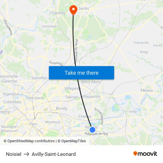 Noisiel to Avilly-Saint-Leonard map