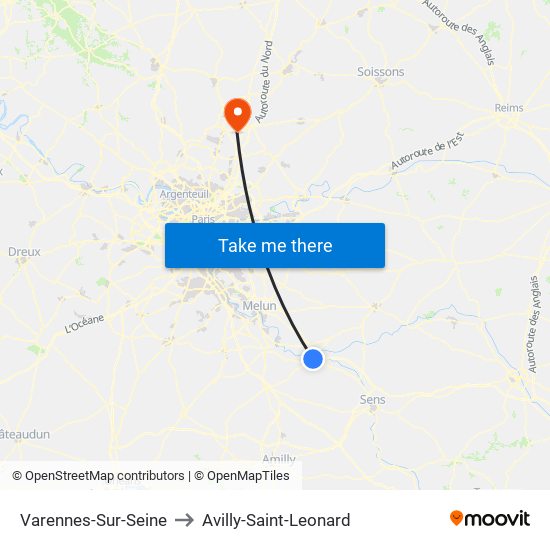 Varennes-Sur-Seine to Avilly-Saint-Leonard map
