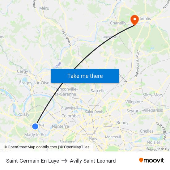 Saint-Germain-En-Laye to Avilly-Saint-Leonard map