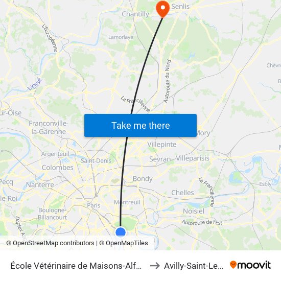 École Vétérinaire de Maisons-Alfort - Métro to Avilly-Saint-Leonard map