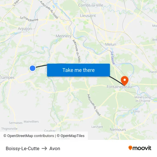 Boissy-Le-Cutte to Avon map