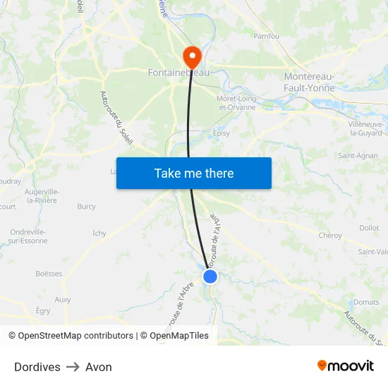 Dordives to Avon map