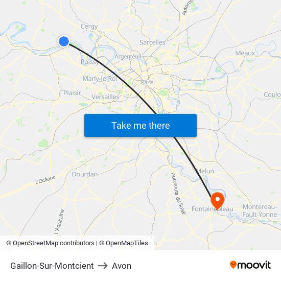 Gaillon-Sur-Montcient to Avon map