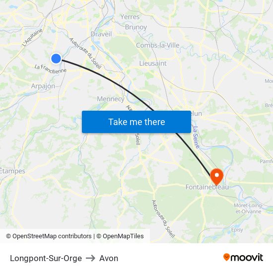 Longpont-Sur-Orge to Avon map