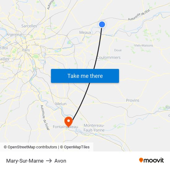 Mary-Sur-Marne to Avon map