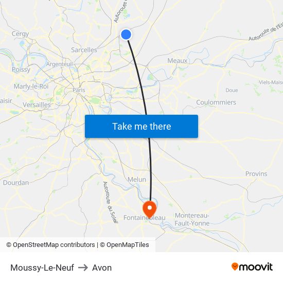 Moussy-Le-Neuf to Avon map