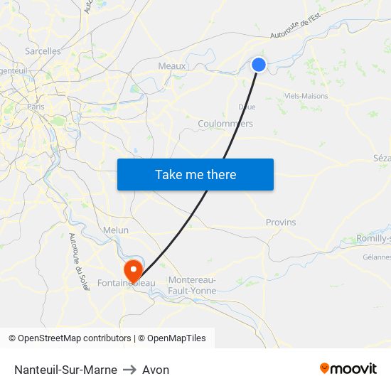 Nanteuil-Sur-Marne to Avon map