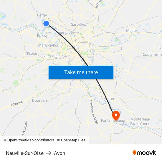 Neuville-Sur-Oise to Avon map