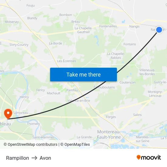 Rampillon to Avon map