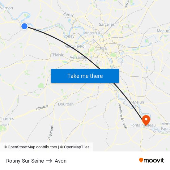 Rosny-Sur-Seine to Avon map