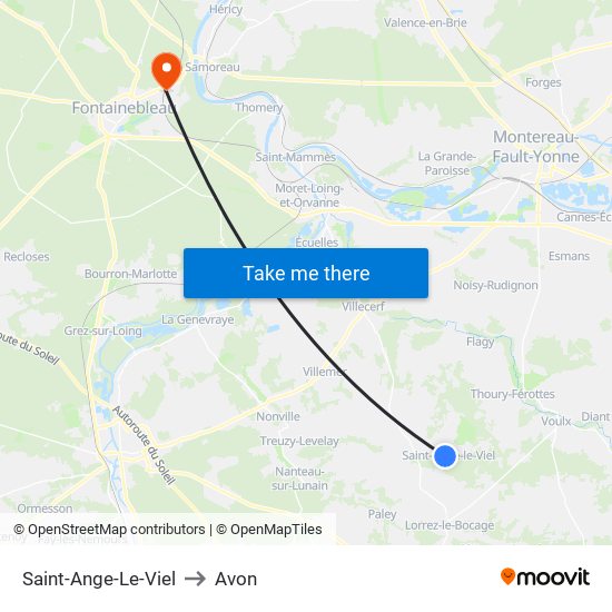 Saint-Ange-Le-Viel to Avon map