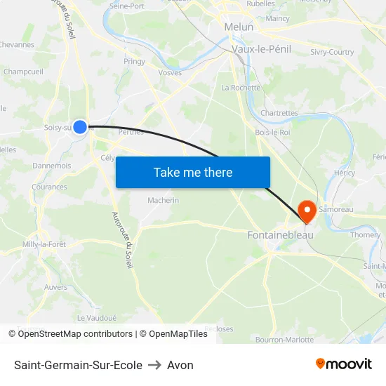 Saint-Germain-Sur-Ecole to Avon map
