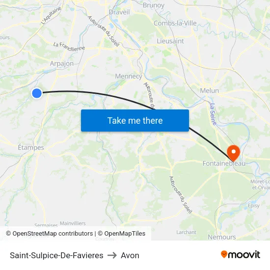 Saint-Sulpice-De-Favieres to Avon map