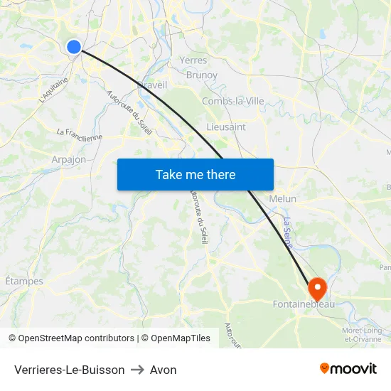 Verrieres-Le-Buisson to Avon map