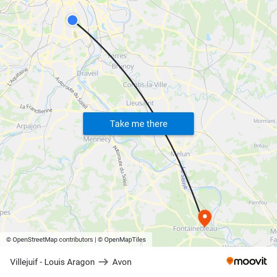 Villejuif - Louis Aragon to Avon map