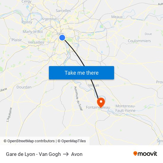 Gare de Lyon - Van Gogh to Avon map