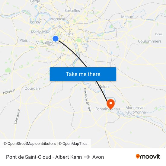 Pont de Saint-Cloud - Albert Kahn to Avon map
