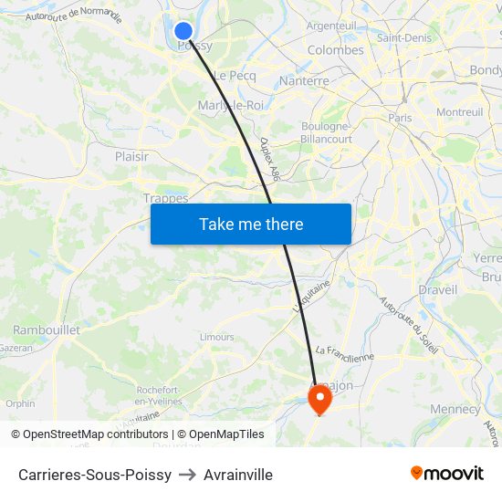 Carrieres-Sous-Poissy to Avrainville map