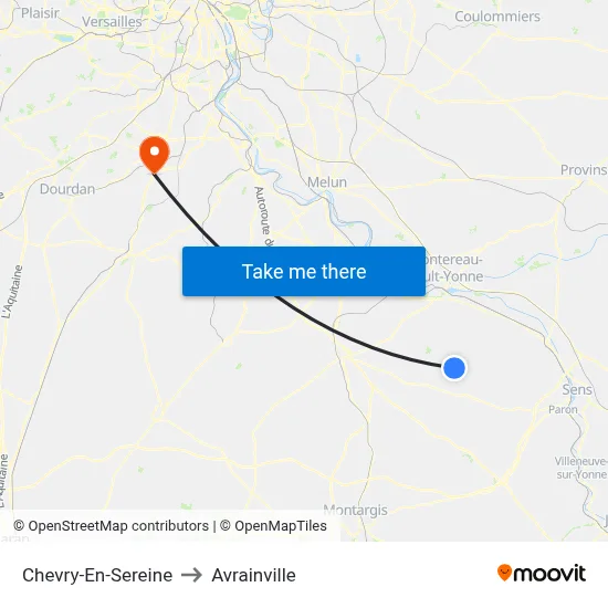 Chevry-En-Sereine to Avrainville map