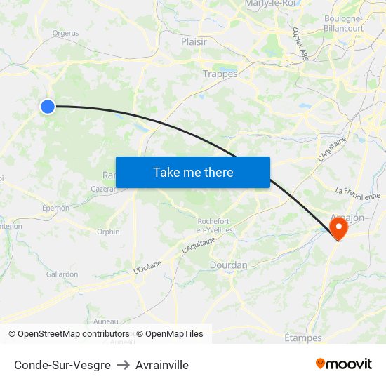 Conde-Sur-Vesgre to Avrainville map
