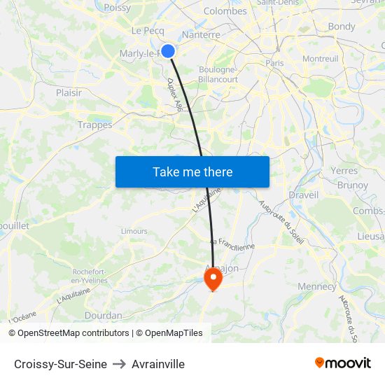 Croissy-Sur-Seine to Avrainville map