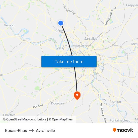 Epiais-Rhus to Avrainville map