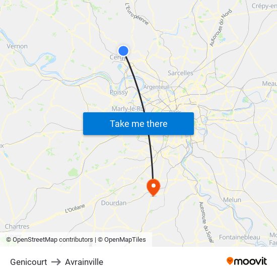 Genicourt to Avrainville map
