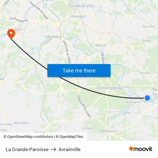 La Grande-Paroisse to Avrainville map