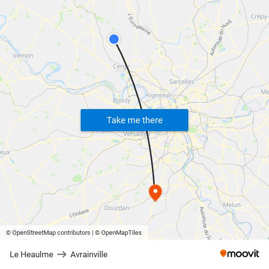 Le Heaulme to Avrainville map