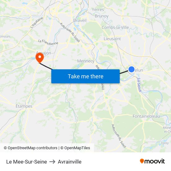 Le Mee-Sur-Seine to Avrainville map