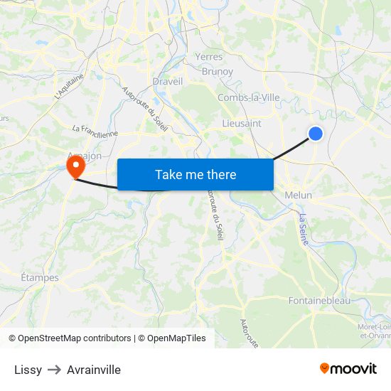Lissy to Avrainville map