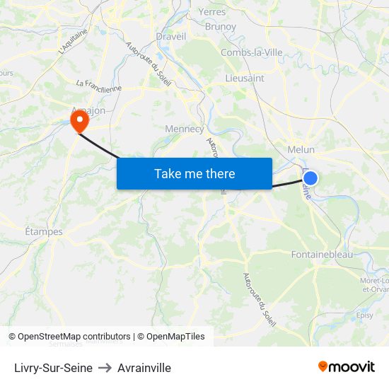 Livry-Sur-Seine to Avrainville map