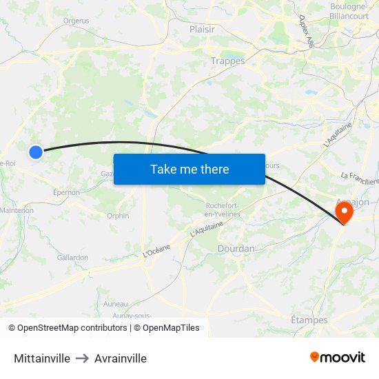 Mittainville to Avrainville map