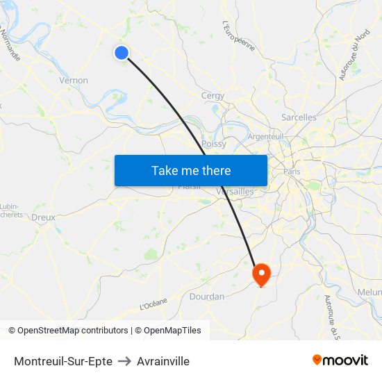 Montreuil-Sur-Epte to Avrainville map