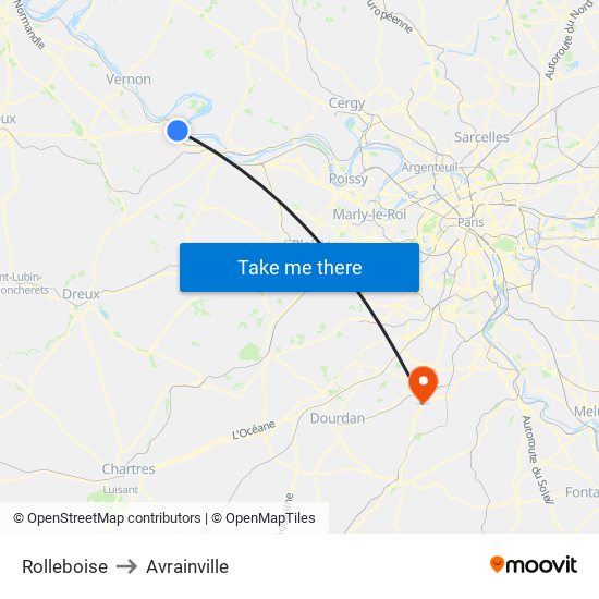 Rolleboise to Avrainville map