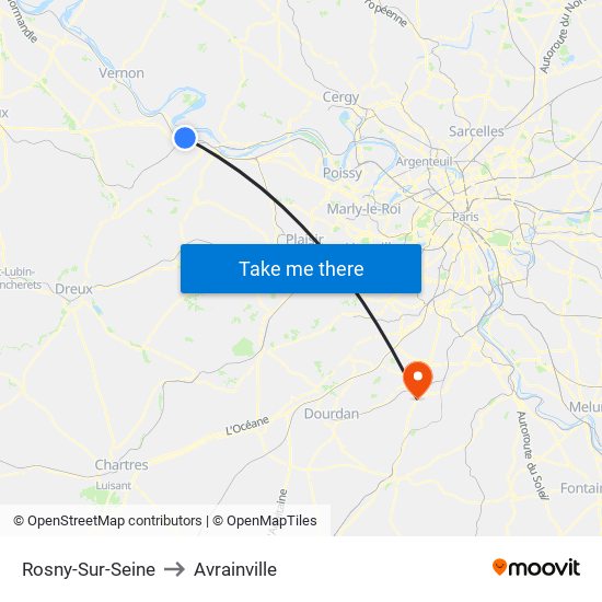 Rosny-Sur-Seine to Avrainville map