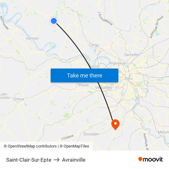 Saint-Clair-Sur-Epte to Avrainville map