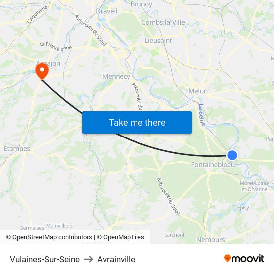 Vulaines-Sur-Seine to Avrainville map